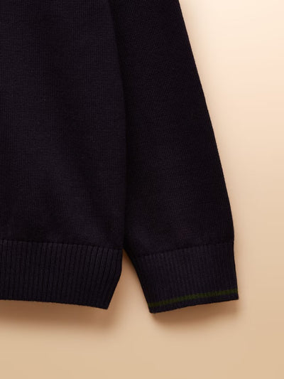 Joules Boys' Hillside Navy Knit Quarter Zip