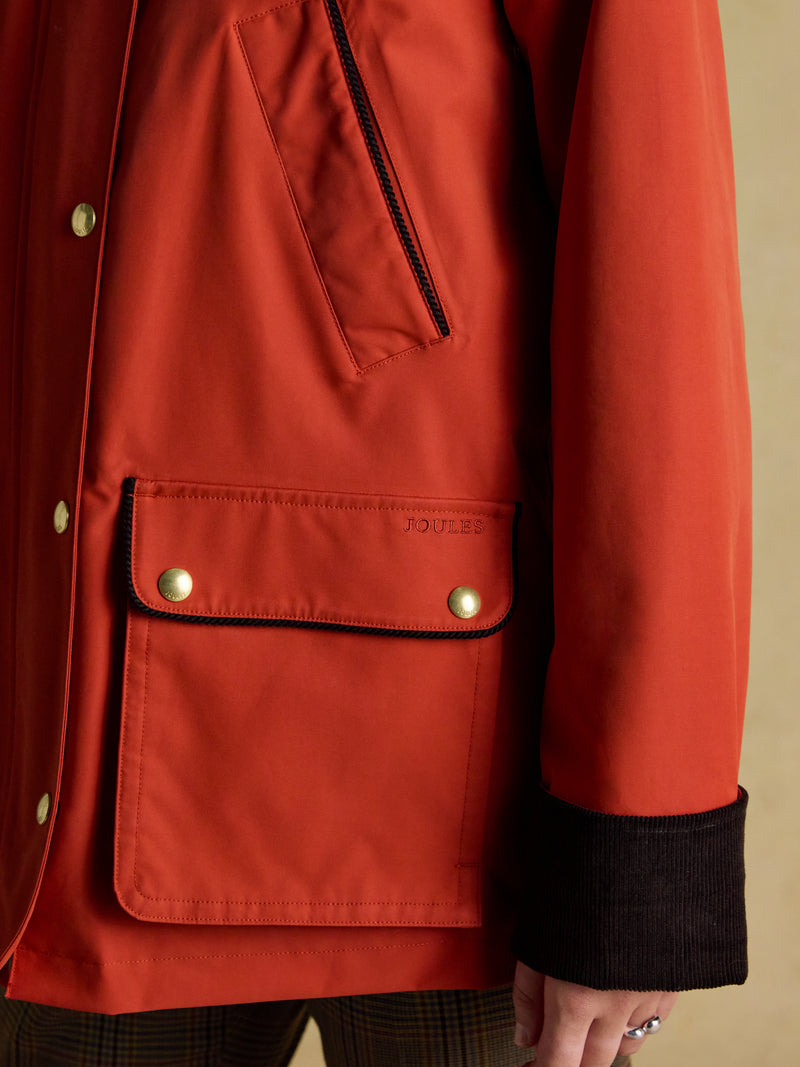Joules Women’s Katherine Burnt Orange Waterproof Heritage Coat