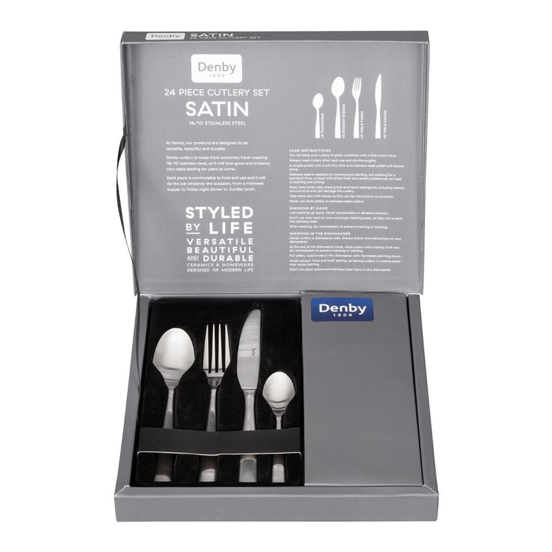 Denby Satin 24 Piece Cutlery Set Gift Boxed