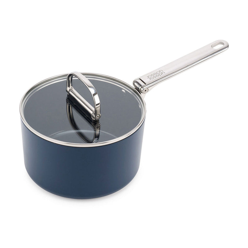 Joseph Joseph Space Folding Handle Ceramic Non-stick 19cm Blue Saucepan & Lid