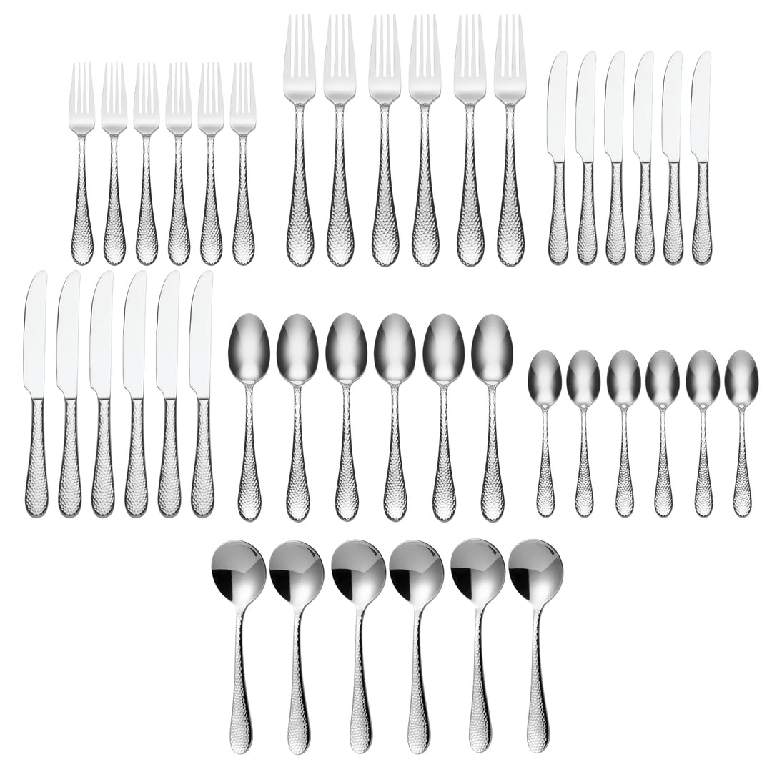ONEIDA TIBET 42 Piece Stainless Steel Cutlery Set 6 Place Settings
