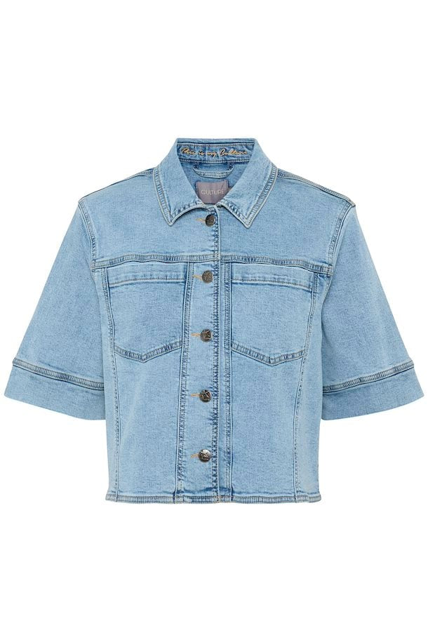 CULTURE CUami Short Sleeve Jacket - Light Blue Wash