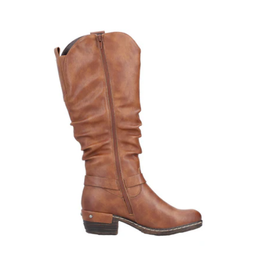Rieker Ladies Knee High Boots 93670 24 in Brown Jacksons of Saintfield