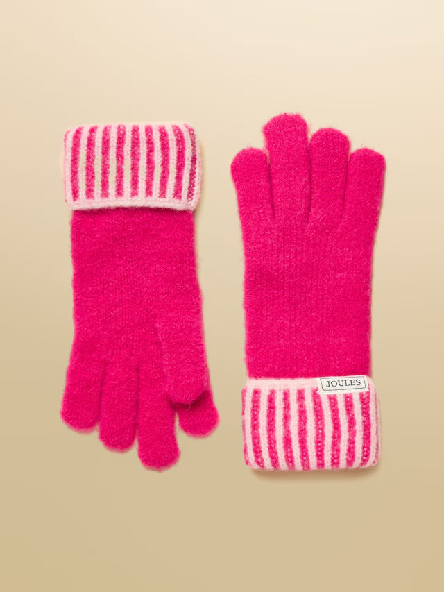 Joules Wanderer Bright Pink Gloves in Bright Pink