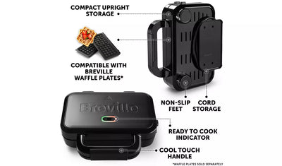 Breville VST082 Ultimate 2 Portion Sandwich Toaster - Black