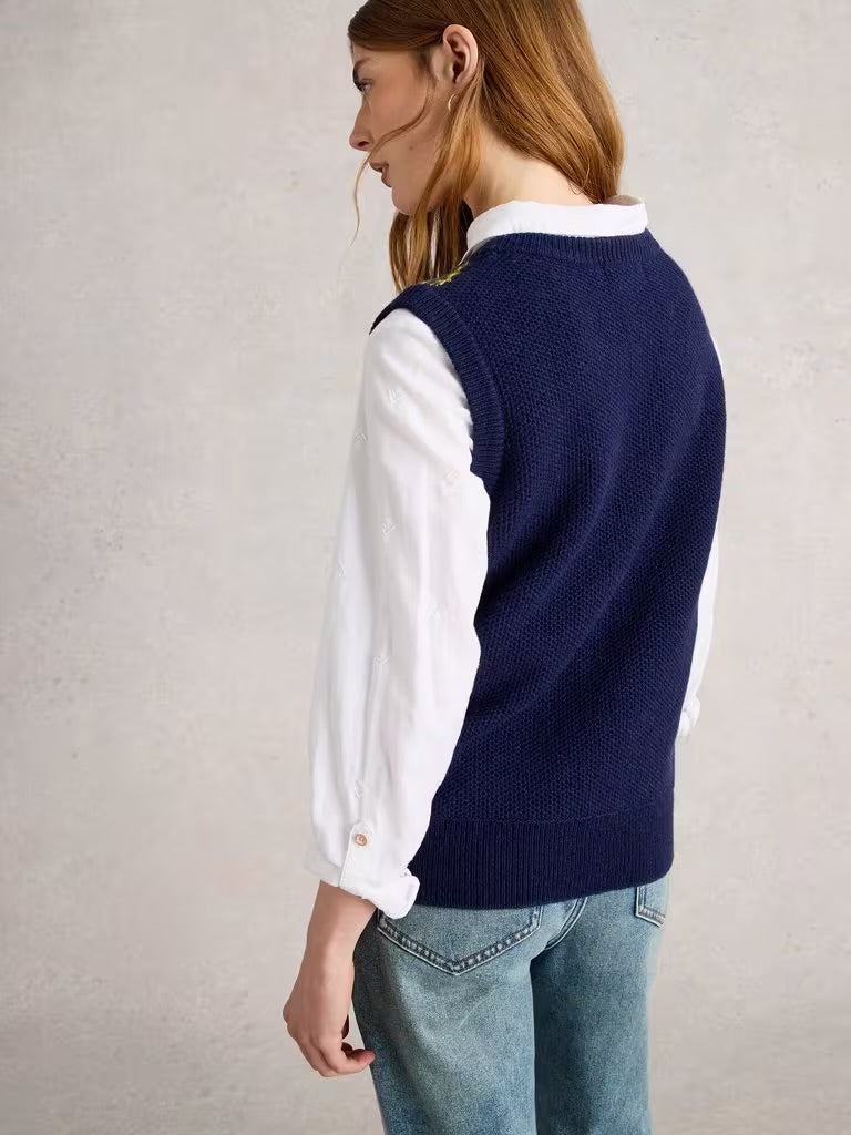 White Stuff Women’s Lottie Fairisle Tank in Navy Multi