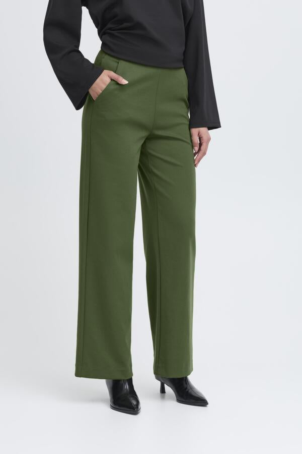 Ichi Women’s IHKATE Wide Pants in Rifle Green