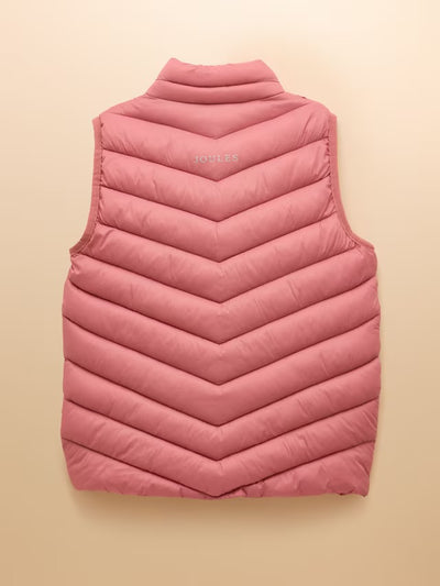 Joules Girls Crofton Gilet Pink Showerproof padded gilet
