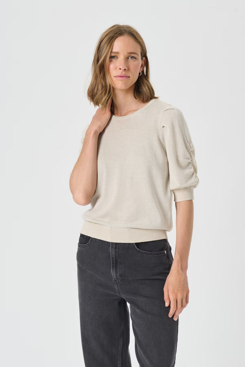 Part Two Ladies VaraiaPW Pullover in Whitecap Gray with Lurex, Varaia
