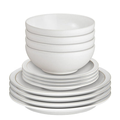 Denby Cotton White 12 Piece Tableware Set