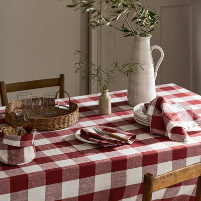 Sophie Allport Rustic Red Gingham Linen Tablecloth