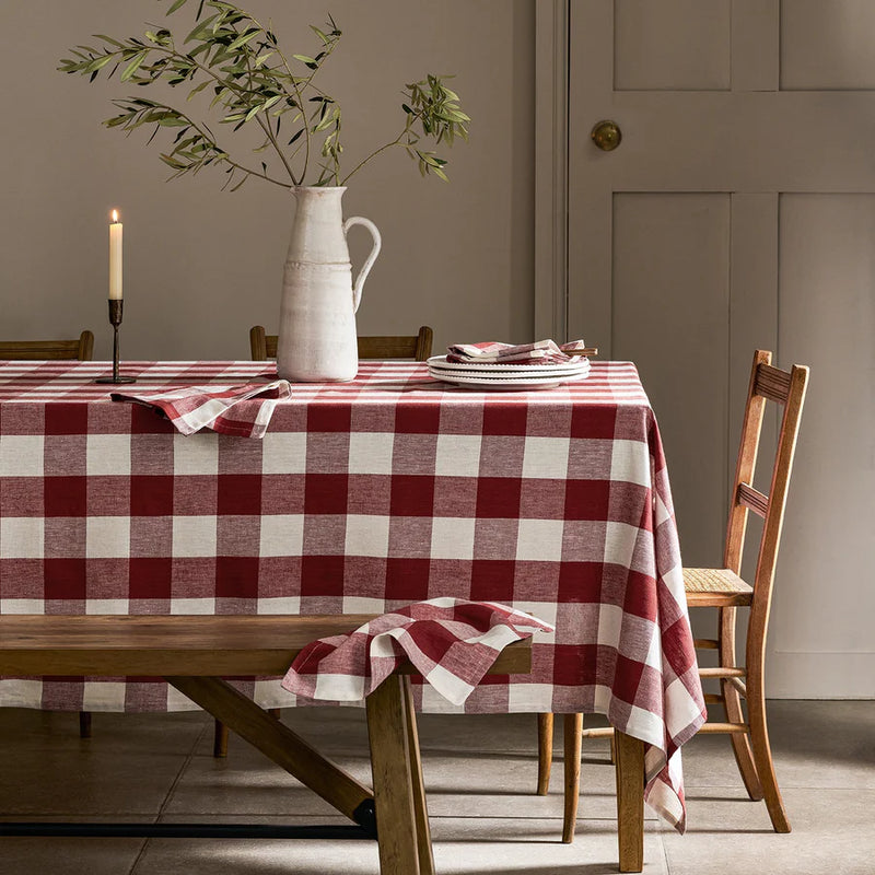 Sophie Allport Rustic Red Gingham Linen Tablecloth