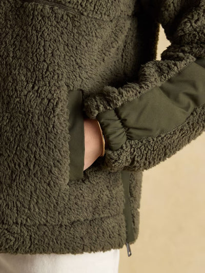 Joules Women’s Tilly Khaki Green Quarter Zip Fleece