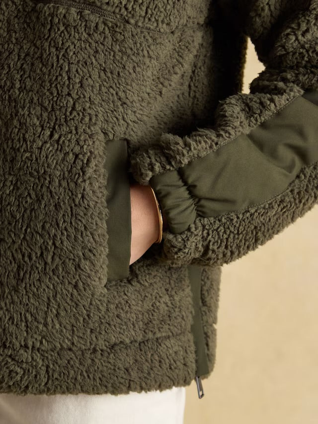 Joules Women’s Tilly Khaki Green Quarter Zip Fleece