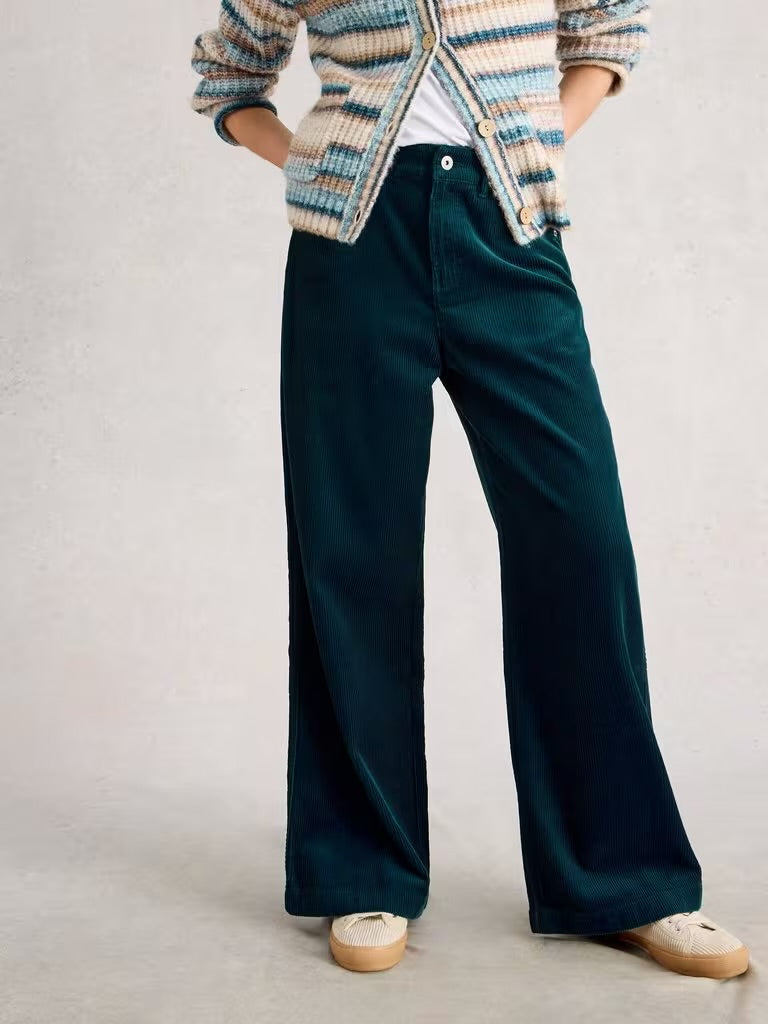 White Stuff Ayla Cord Wide Leg Trouser Teal