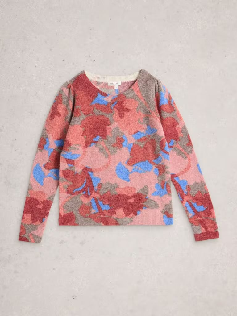 White Stuff Women’s Jodie Printed Jumper in Red Print