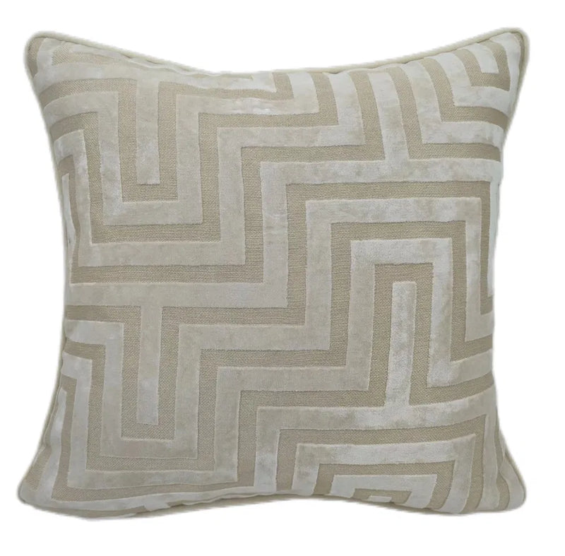 Paul Moneypenny Amazing Ivory Large Cushion MAZE CUT VELVET PM IVORY 56 X 56
