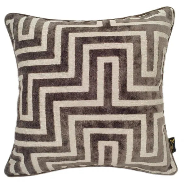Paul Moneypenny Amazing Choc Large Cushion MAZE CUT VELVET PM CHOC 56 X 56
