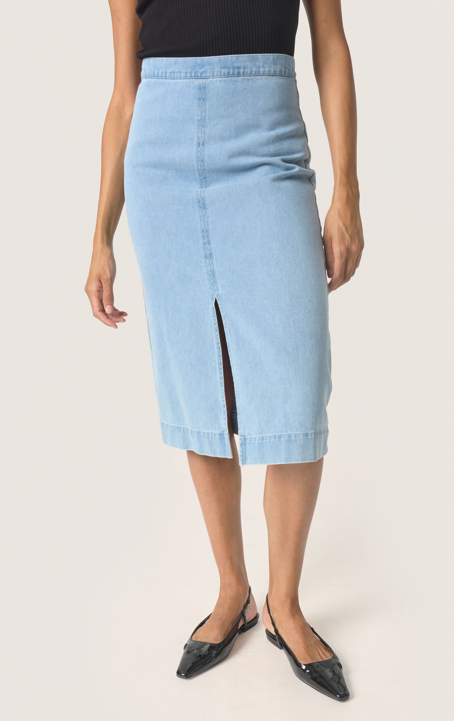 Soaked In Luxury Ladies Skirt SLAnnabeth in Light Blue Denim, Annabeth