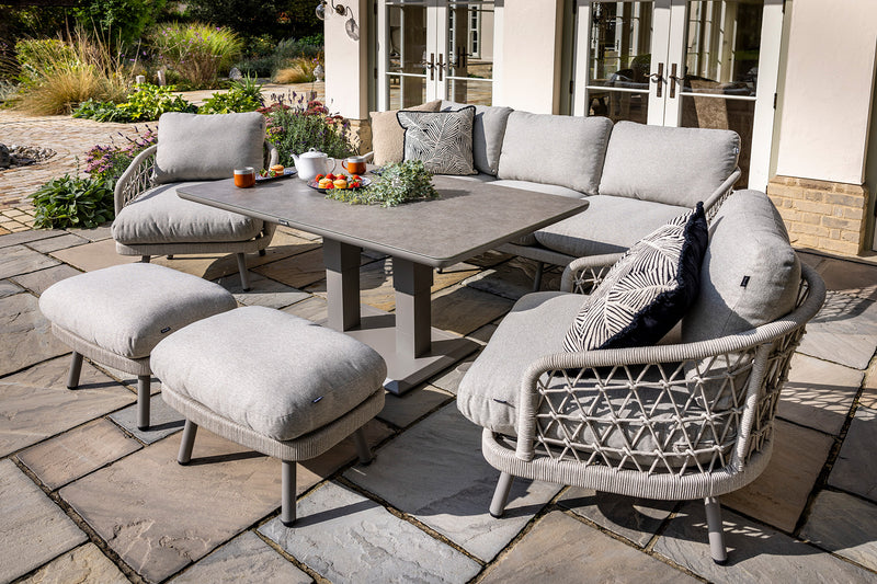 Hartman Aries 7 Seater Rope Lounge Garden Furniture Set with Adjustable Table
