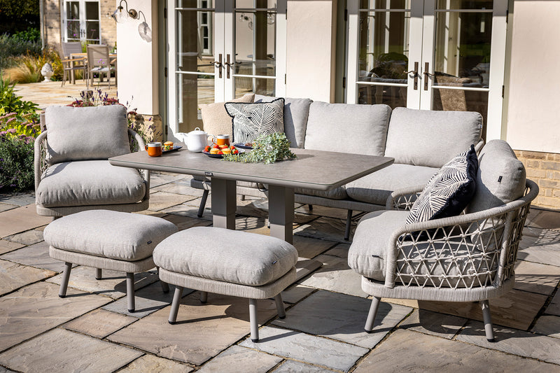 Hartman Aries 7 Seater Rope Lounge Garden Furniture Set with Adjustable Table