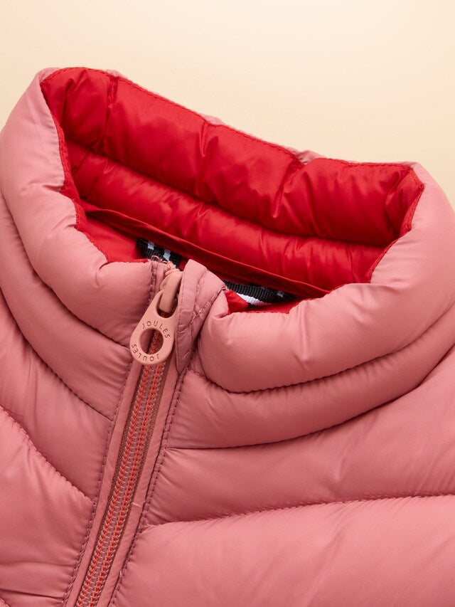 Joules Girls Crofton Gilet Pink Showerproof padded gilet
