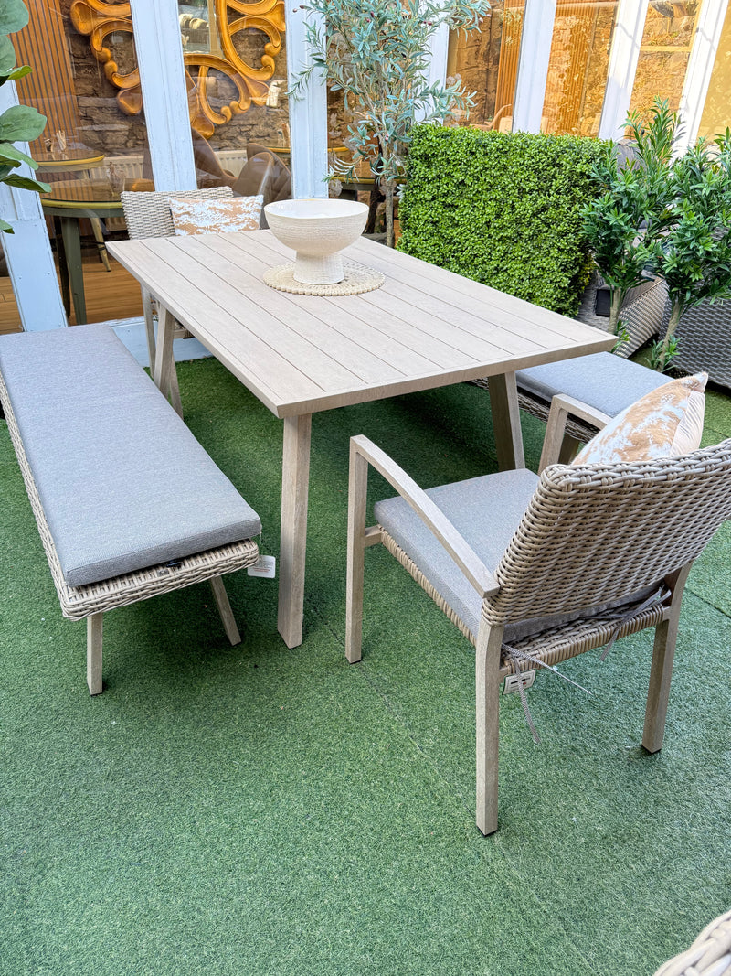 Vienna Contemporary Picnic Set Aluminium Wood Effect Set