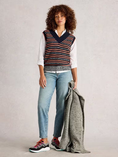 White Stuff Women’s Meg Stripe Tank in Navy Multi