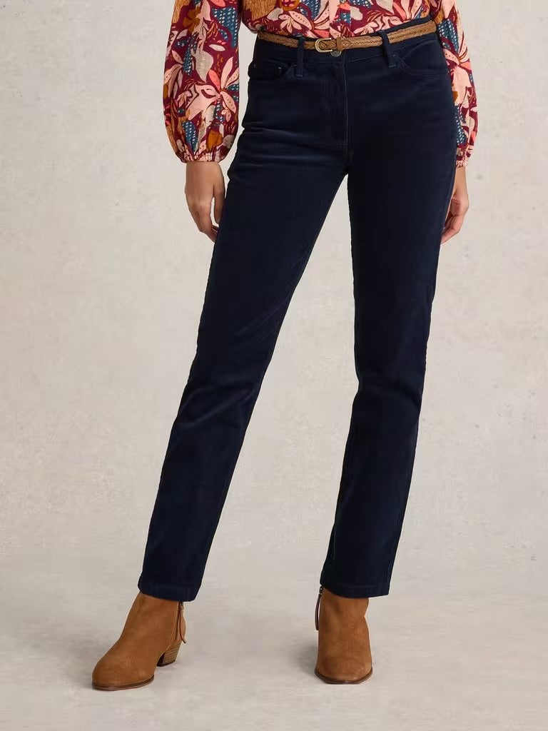 White Stuff Women’s Brooke Straight Cord Trouser - Dark Navy