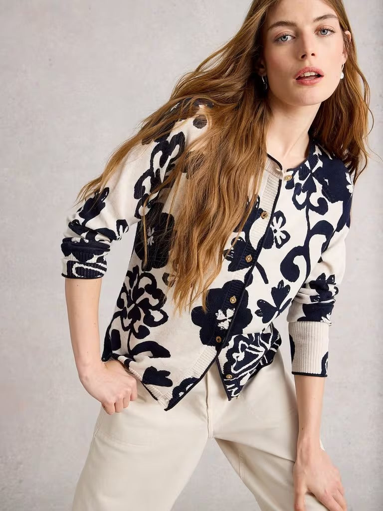 White Stuff Women’s Lulu Printed Cardi in NAT MLT