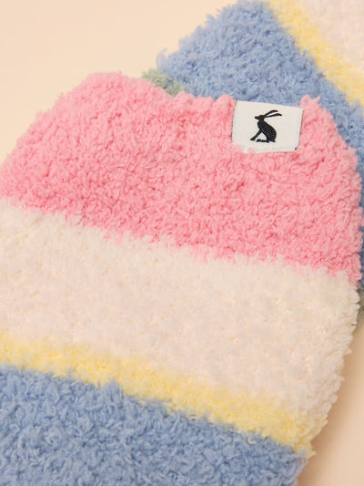 Joules Kids Fluffy Socks Pink Stripe Socks