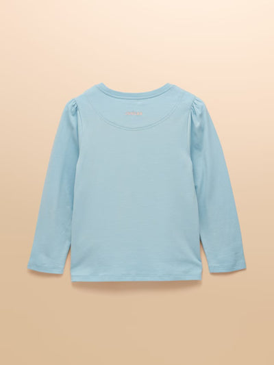 Joules Girls Girls' Ava Blue Applique Long Sleeve Top