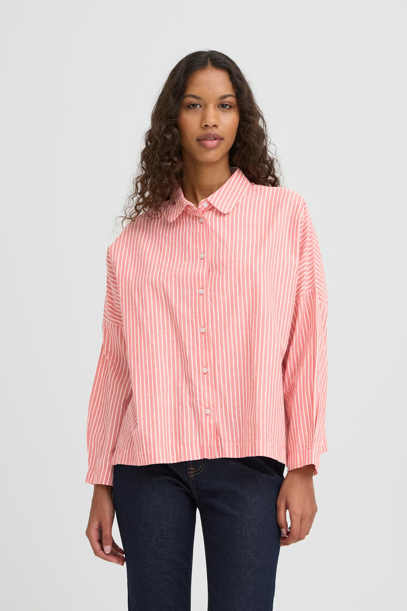 ICHI IHGILEY birch/pink stripe shirt