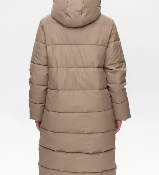 Numph Ladies Long Jacket NUBirra in Taupe Gray, Birra Coat