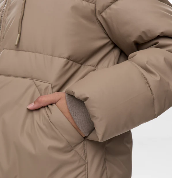 Numph Ladies Long Jacket NUBirra in Taupe Gray, Birra Coat