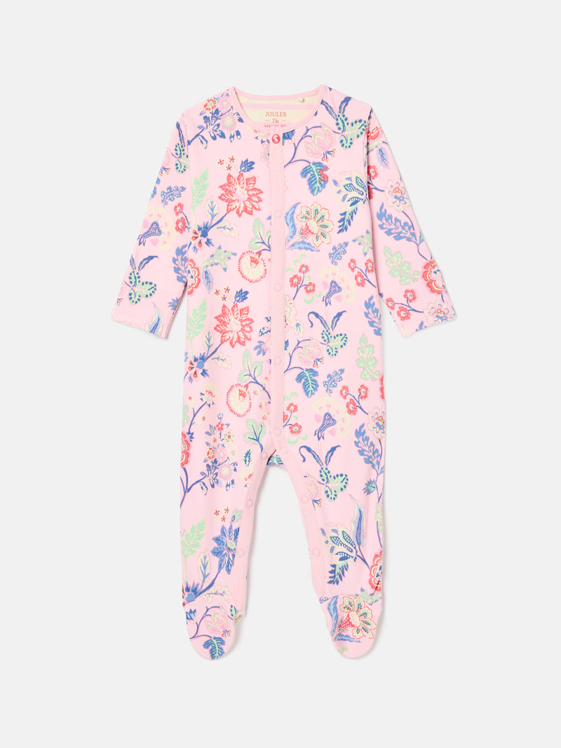 Joules Baby Girl’s Razamataz Cotton Babygrow - Pink Floral Print