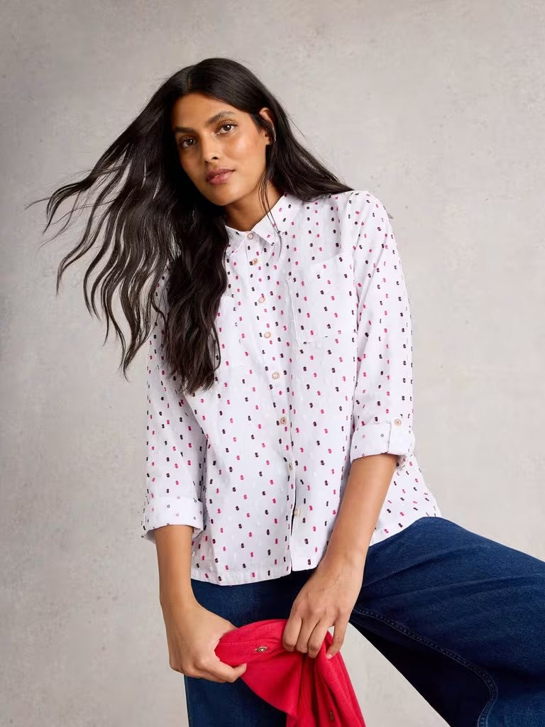 White Stuff Women’s Sophie Long Sleeve Organic Cotton Shirt - White MLT
