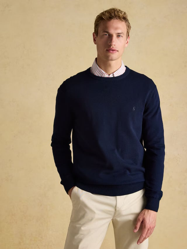 Joules Men’s Hillside Navy Blue Crew Neck Knitted Jumper