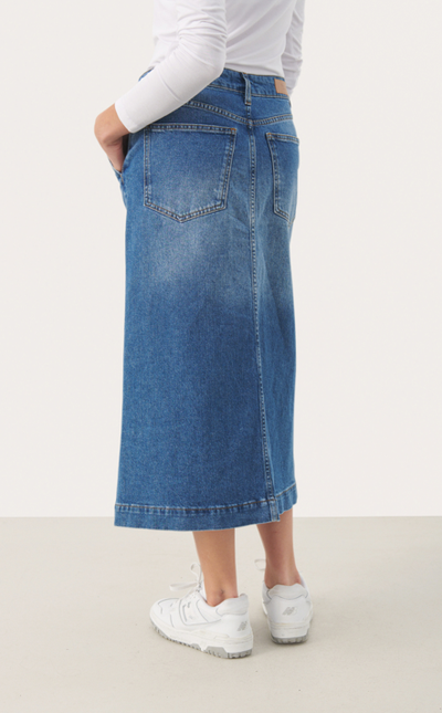 Part Two Ladies Skirt CaliaPW in Medium Blue Denim, Calia