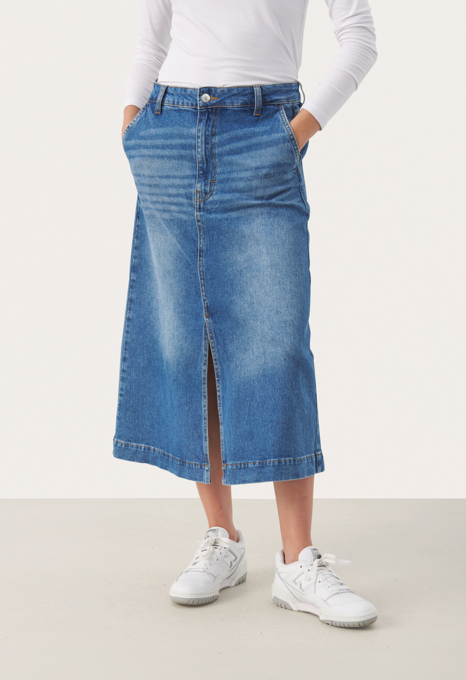 Part Two Ladies Skirt CaliaPW in Medium Blue Denim, Calia