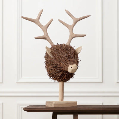 Voyage Maison Stirling Stag Head Wooden Sculpture Brown