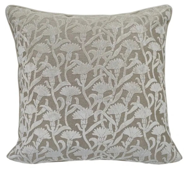 MaliniLarge Cassia Taupe Cushion CUT VELVET FLORAL TAUPE REV VELV 50 X 50