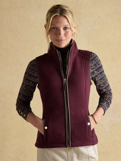 Joules Women’s Heritage Fleece Gilet - Red