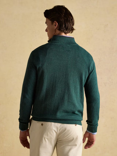 Joules Men’s Hillside Dark Green Quarter Zip Knitted Jumper