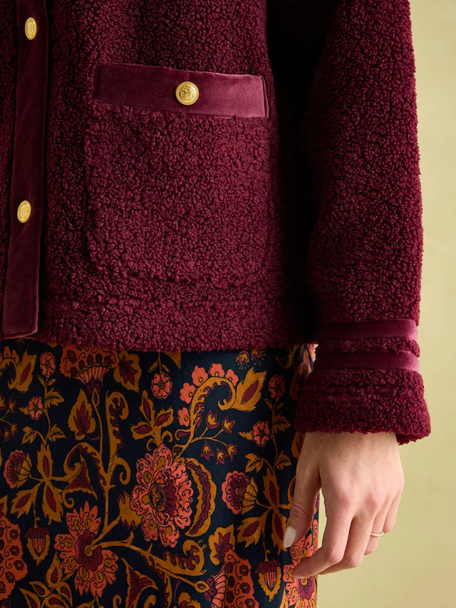 Joules Women’s Red Fleur Fleece Jacket
