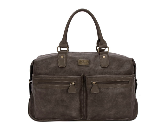 David Jones Large Holdall CM3553 in Dark Taupe, Weekend Bag