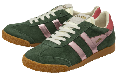 Gola Ladies Trainers Elan Glitz CLB790 Evergreen Pink Coral