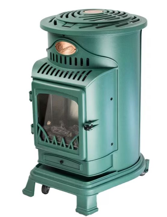 Provence Portable Gas Heater Autumn Green Real Flame Effect Calor Gas