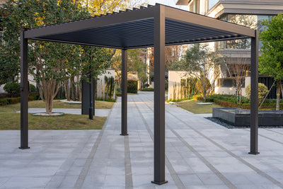 Hartman Premium 3m x 3m Pergola Dark Grey Aluminium Framed
