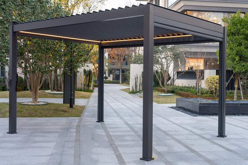 Hartman Premium 4m x 3m Pergola Dark Grey Aluminium Framed